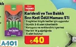 KİWİ YAMMİES KARİDESLİ VE TON BALIKLI SIVI KEDİ ÖDÜL MAMASI 5'Lİ